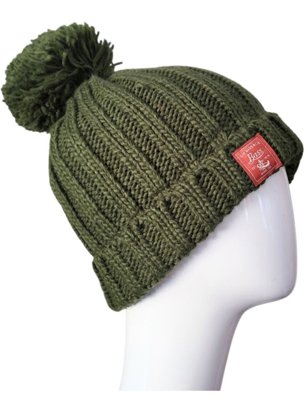 G. H. BASS & CO Green Insulated Knit Pom-Pom Beanie - Women's OS